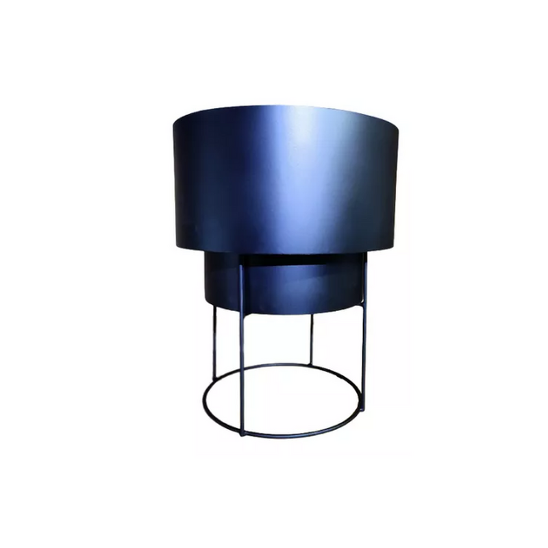 Macetero De Hierro Con Maceta Y Plato C