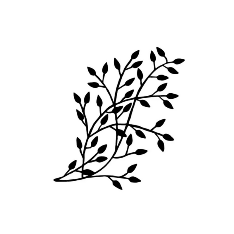 Cuadro Apliqué Decoración Pared Metálico Ramas Hojas