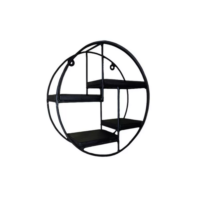 Macetero De Hierro Y Madera De Colgar