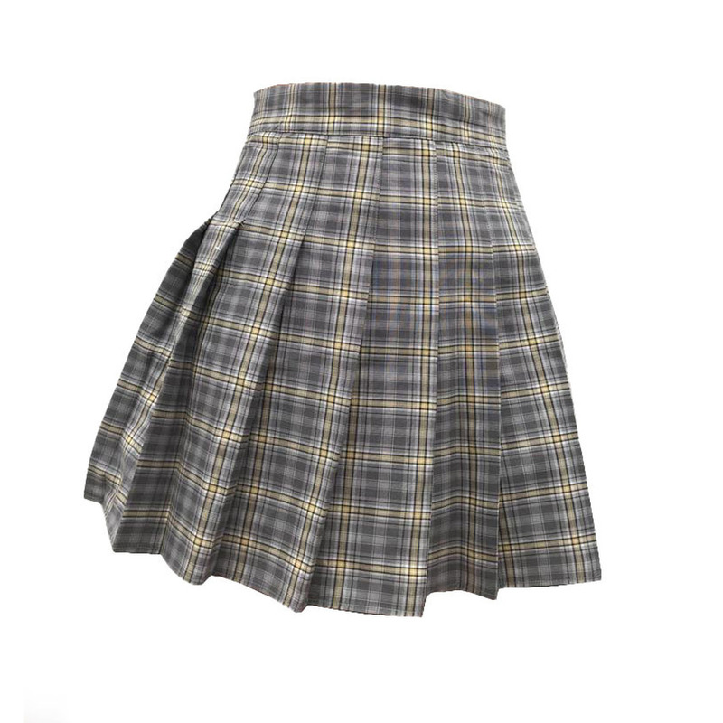 Pollera falda tableada escocesa corta tiro alto