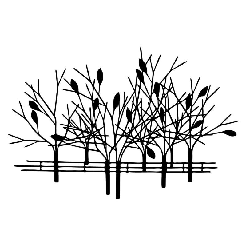 Cuadro Apliqué Decoración Pared Metálico Plantas Ramas Hojas