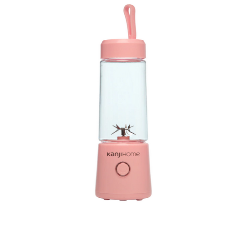 Licuadora Portátil Kanji Usb Verde, blanca, negra o rosa con 6 cuchillas 380ml - 4