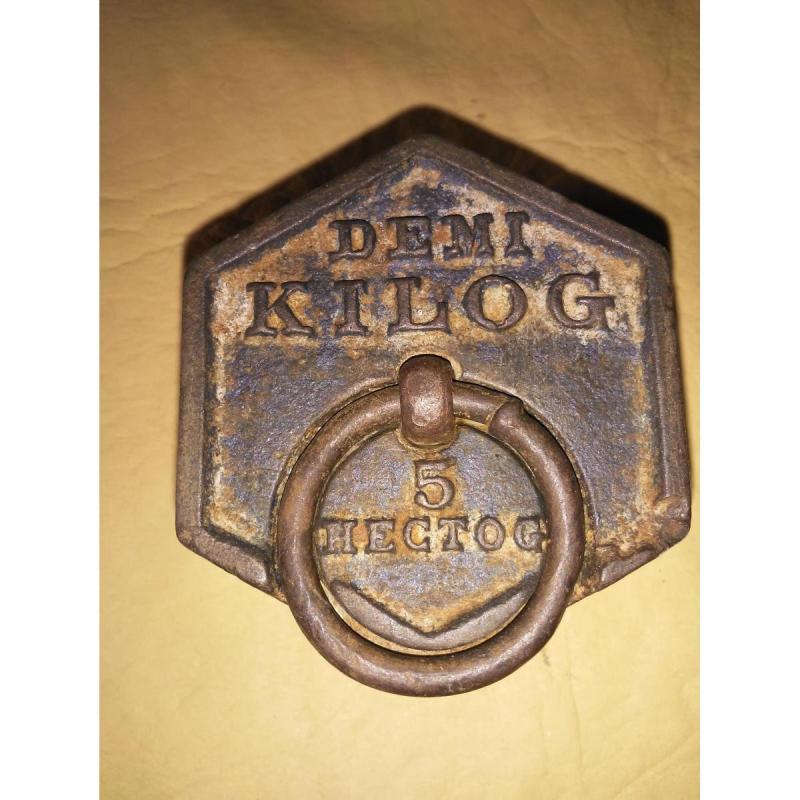 Antigua Pesa Hexagonal De 500 Gr