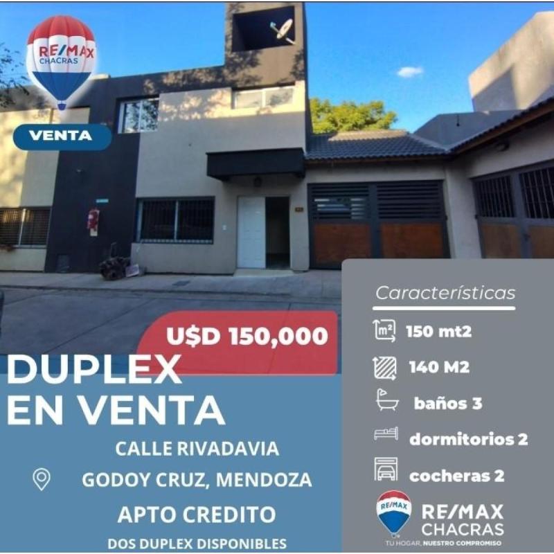 Duplez En Venta Godoy Cruz Calle Rivadavia Usd 150.000