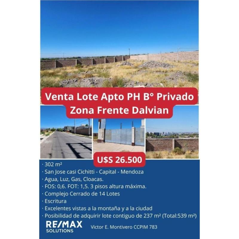 Venta Lote Barrio Privado Capital Apto Ph Frente Al Dalvian
