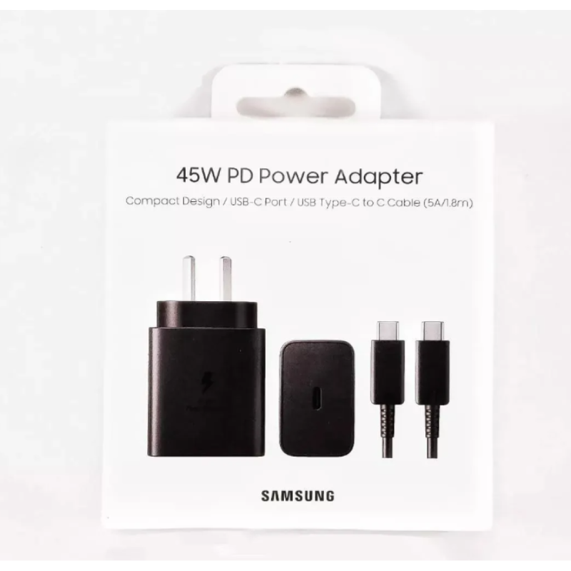 Cargador Tipo C Samsung 45w Pd S22 S23  Ultra Cable 1.8 Original Color Negro o Blanco - 1/4