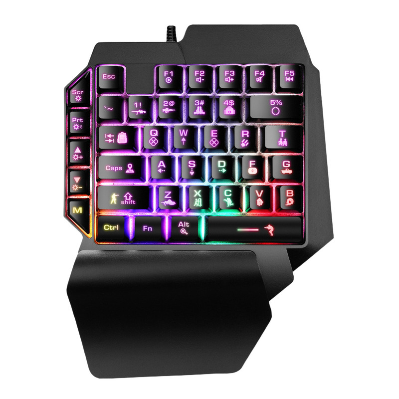 Teclado Gamer One Hand | TACTICAL by SKYWAY | Semi-Mecanico | Retroiluminado Rgb