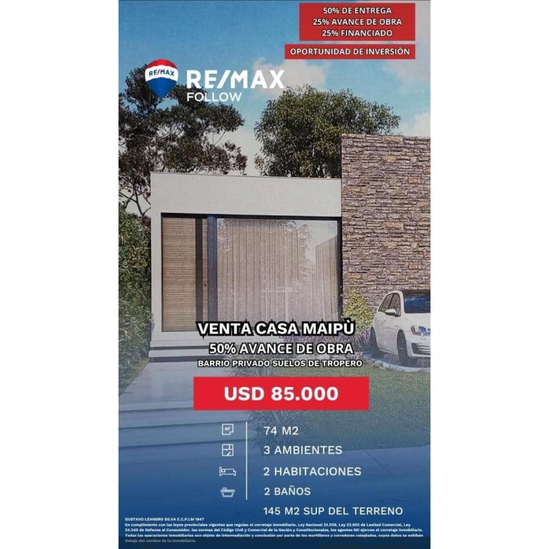 Casa En Venta Maipu, Barrio Privado Suelos De Tropero