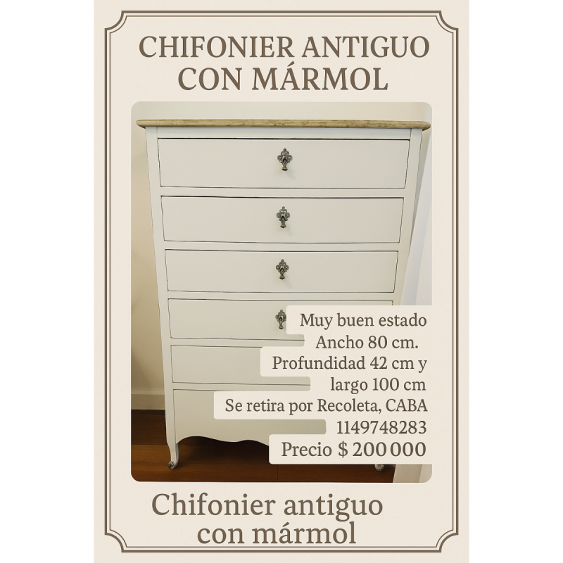 Chifonier Antiguo con Marmol