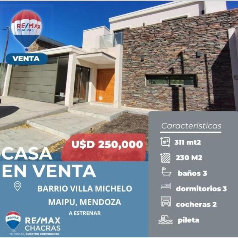 Casa Eb Venta Maipu Usd 250.000 Barrio Villa Michelo