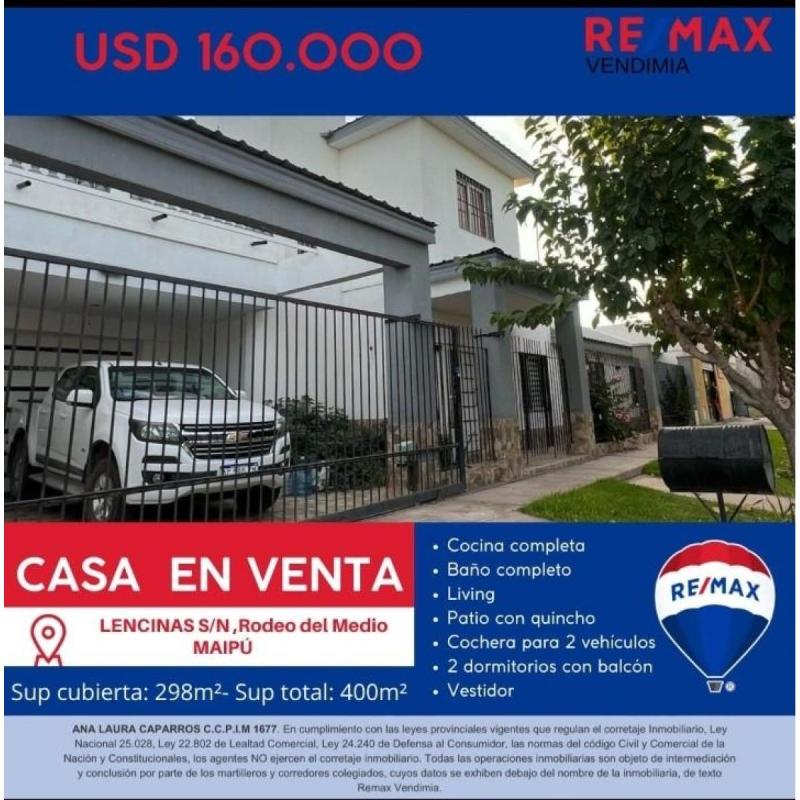 Casa En Venta Maipu Rodeo Del Medio Usd 160.000
