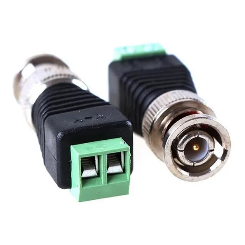 Conector Bnc Macho A Terminal Dc Apto Vídeo Dvr Balunes - 2