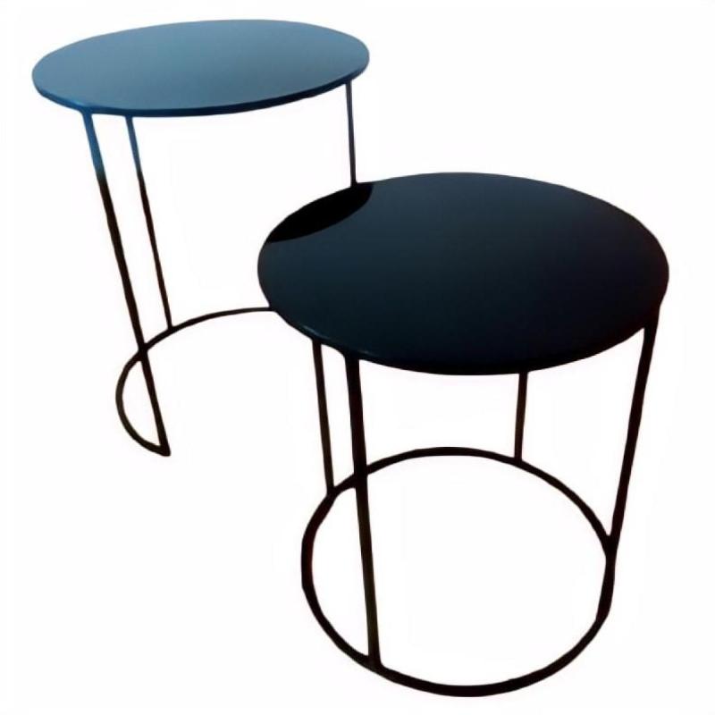 Mesa Ratona de Living Encastrable de Hierro Redonda (Par)