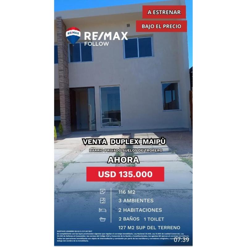 Casa En Venta Maipu Usd 135.000 (barrio Privado Suelos De Tropero)