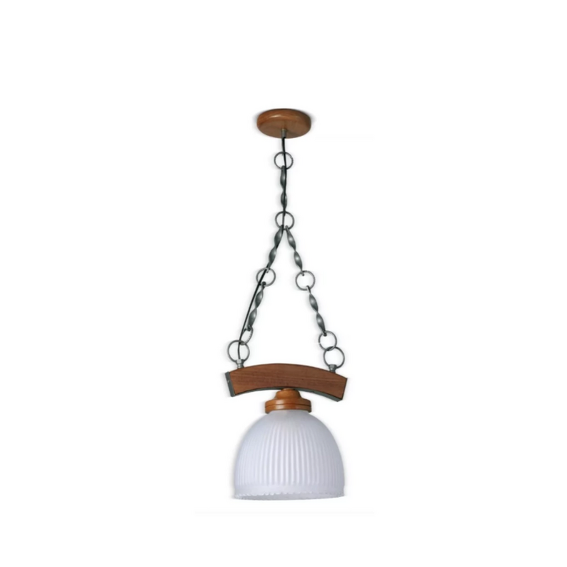 Araña Colgante de Techo con 1 Luz y Cadena - Tulipa de Vidrio