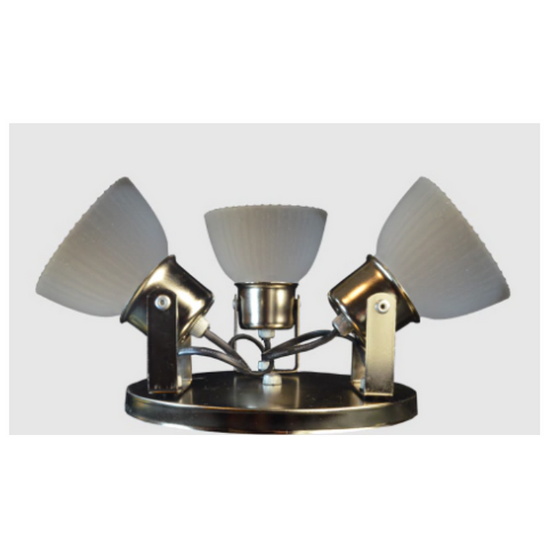 Spot plafon de 3 LUCES en chapa con tulipa de vidrio varios colores base REDONDA - 4