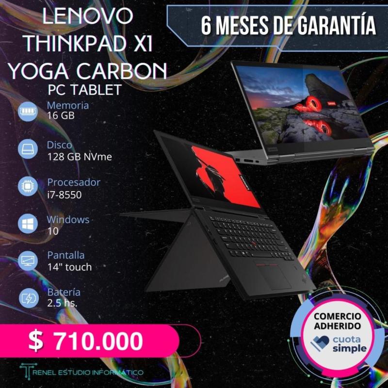 Lenovo ThinkPad X1 Yoga Carbon (i7-8550U • 16 GB RAM • 128 GB NVMe) – Ultrabook 2 en 1 Premium