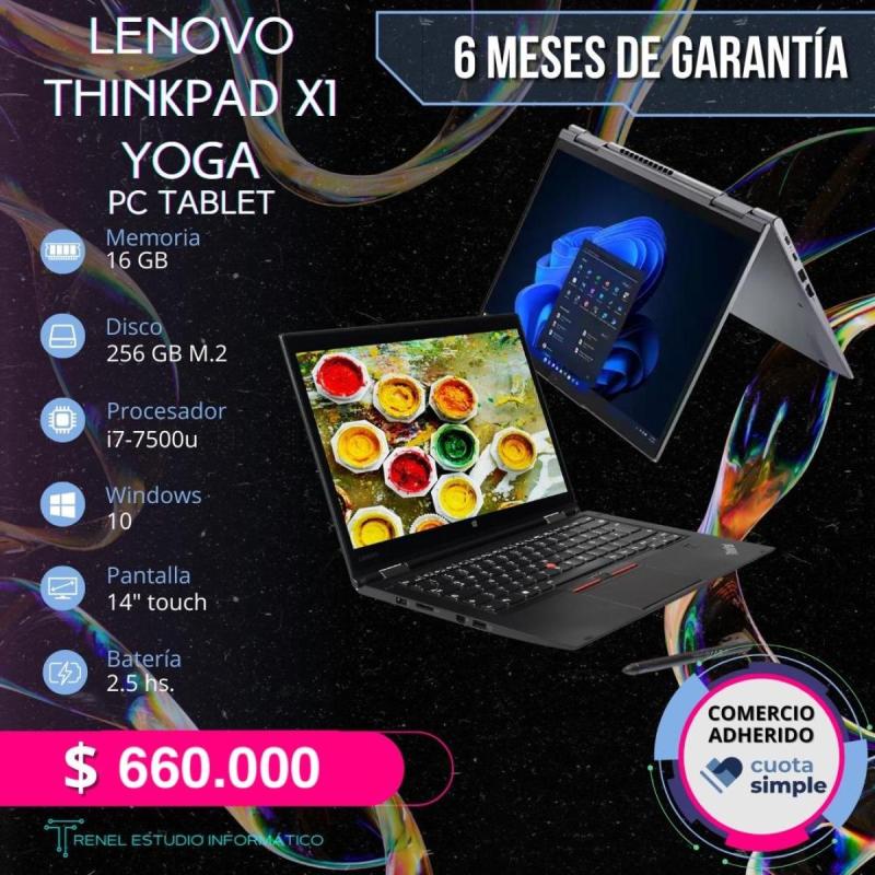 Lenovo ThinkPad X1 Yoga (i7-7500U • 16 GB RAM • 256 GB SSD) – Convertible 2 en 1 Profesional