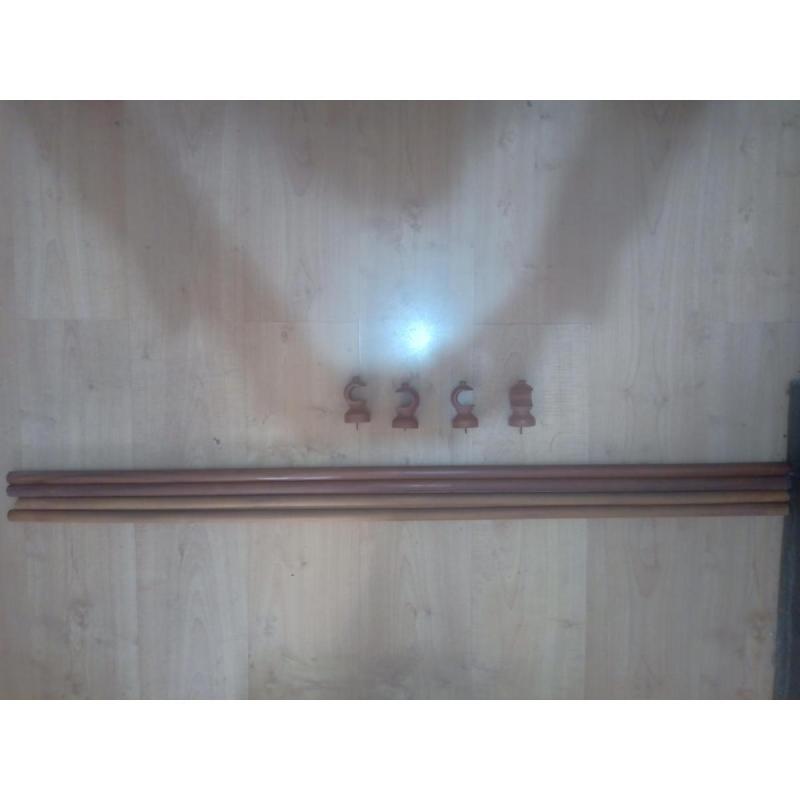 Barrales de madera para cortinas