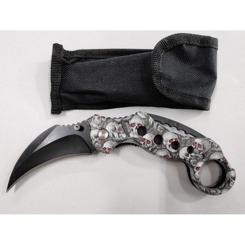 Navaja Kerambit Calavera Skull Con Funda