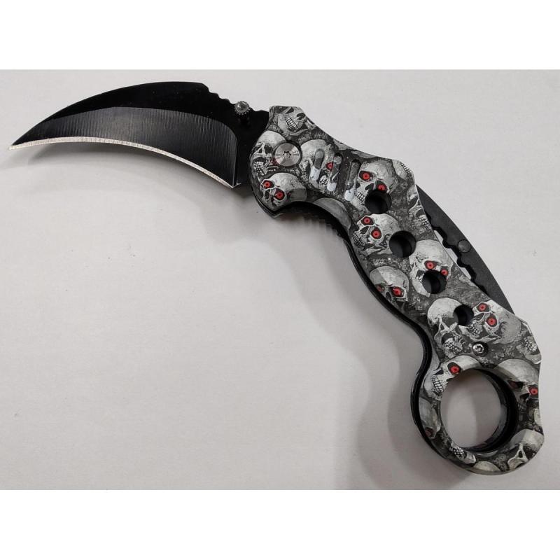 Navaja Kerambit Calavera Skull Con Funda - 2