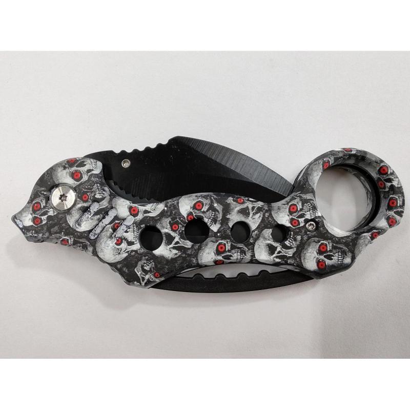Navaja Kerambit Calavera Skull Con Funda - 3