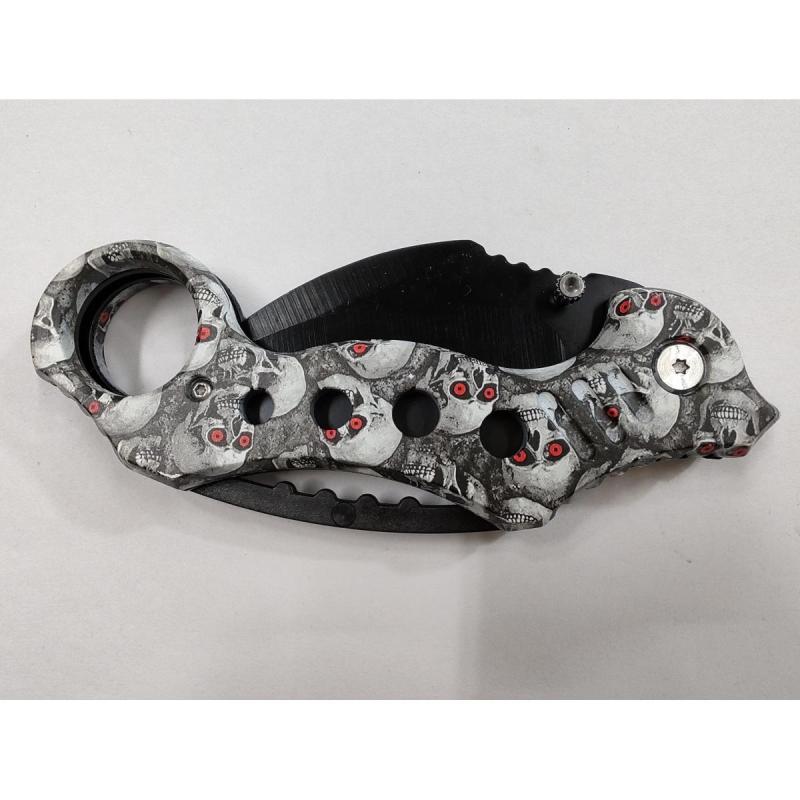 Navaja Kerambit Calavera Skull Con Funda - 4