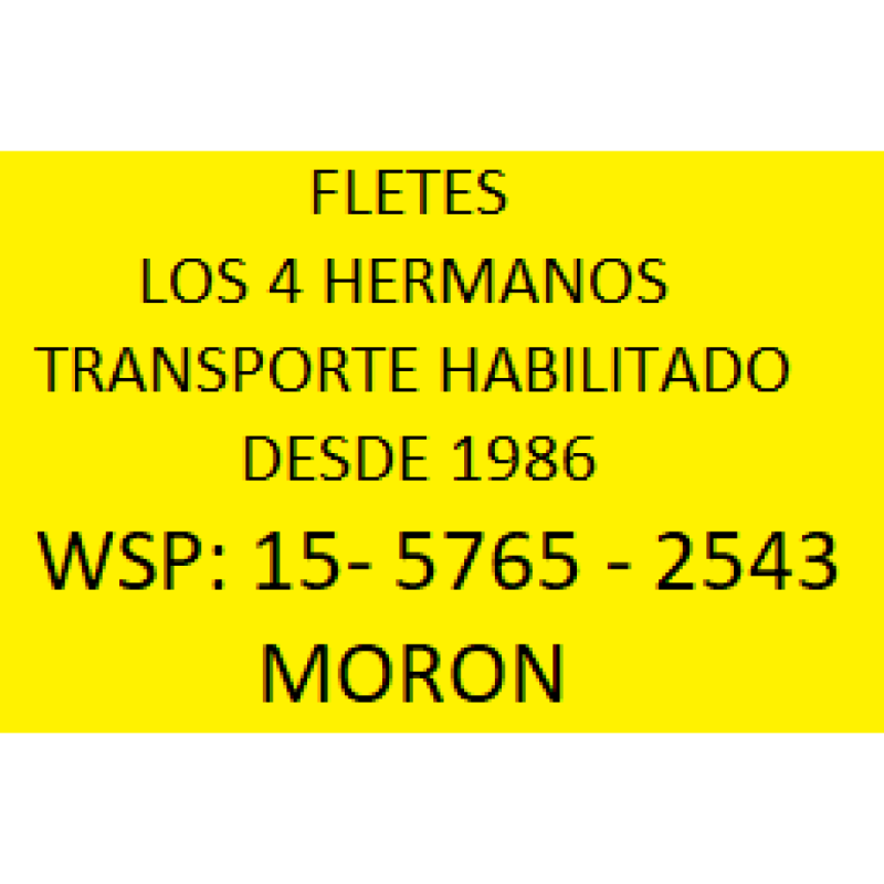 Fletes Zona Oeste Moron