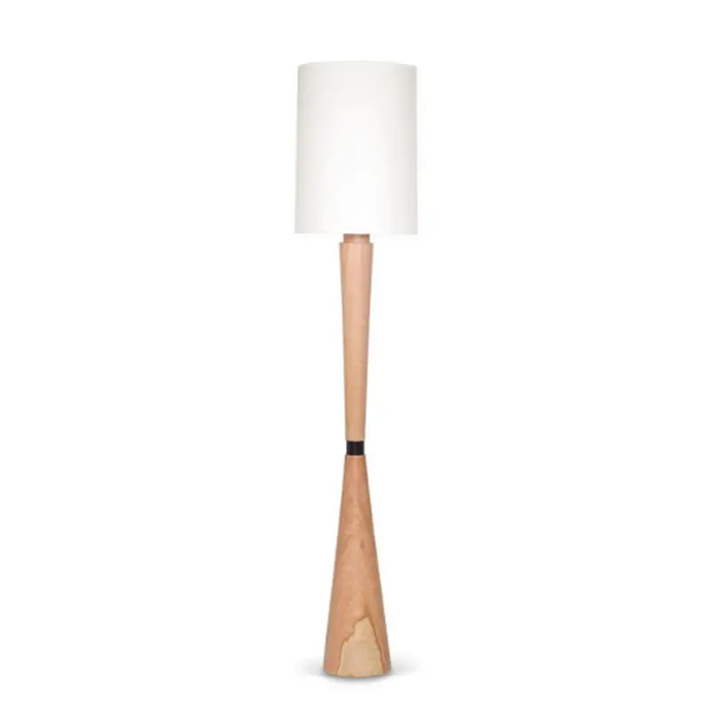 Lámpara de Pie para Living en Madera Lenga Mate con Pantalla de Lino | 162 cm de Altura | Soquete E2
