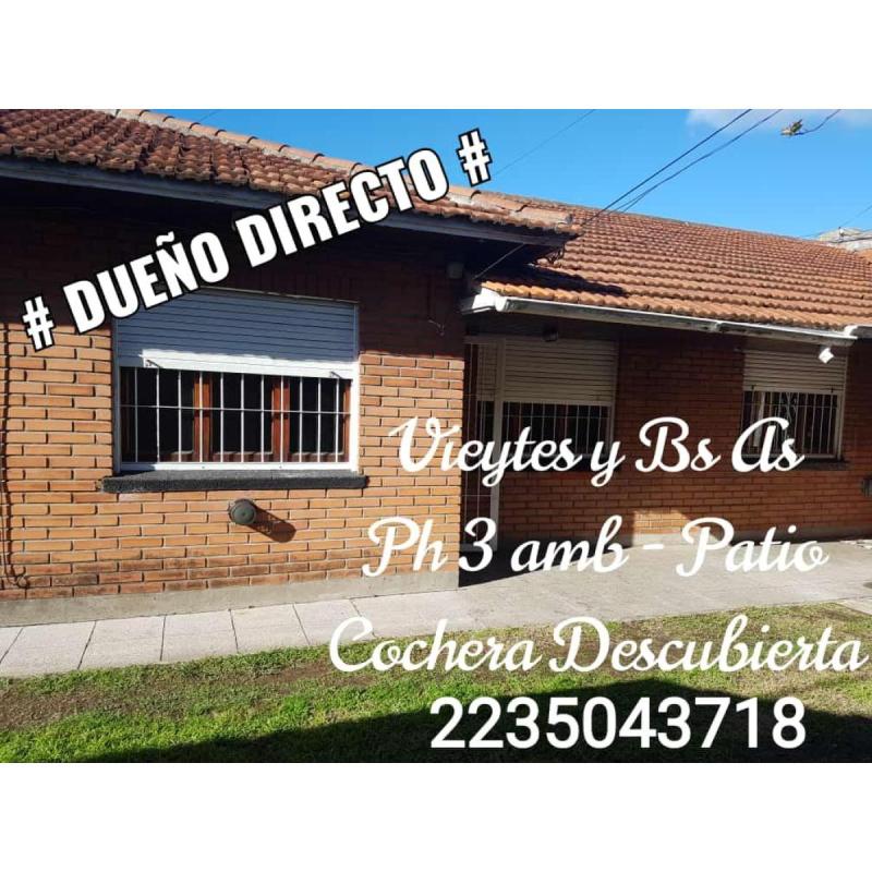 Dueño Alquila 24 Meses Ph 3 Ambientes C/ Espacio De Cocheras Y Patio Vieytes Y Tucuman