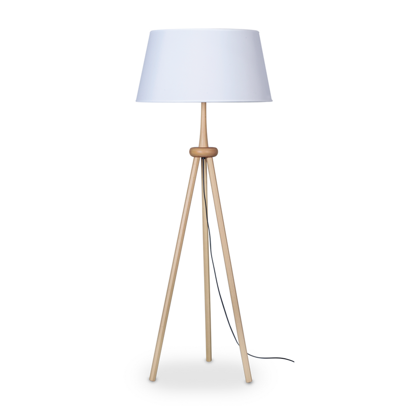 Lámpara de Pie Carilux - Madera Maciza (Lenga, Paraíso, Algarrobo, Roble)