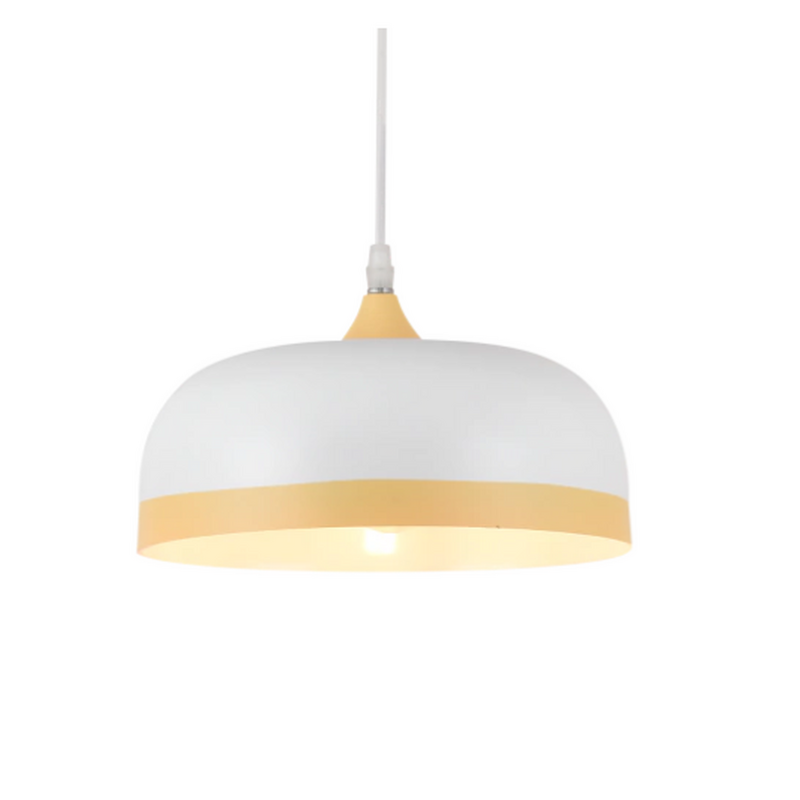 Colgante de una luz en metal blanco o negro y madera E27 - 3