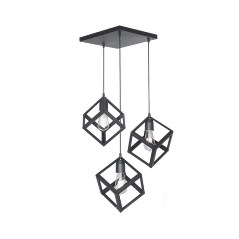 Lámpara de Techo Colgante de 3 Luces "CUBO" - Ferrolux
