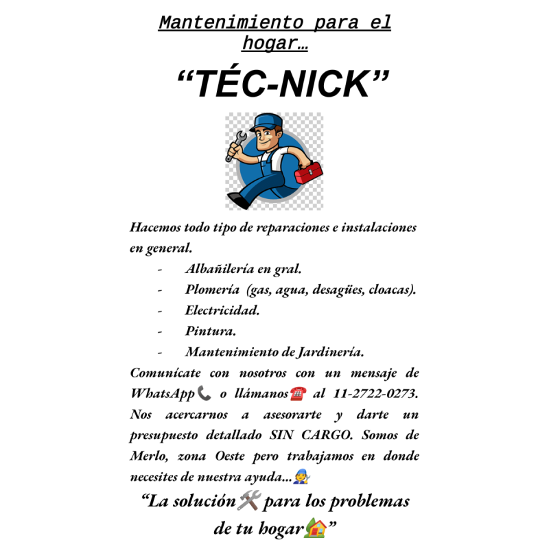 Soluciones para el hogar "TEC-NICK"