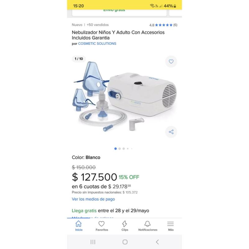 Nebulizador 2 usos Vendo