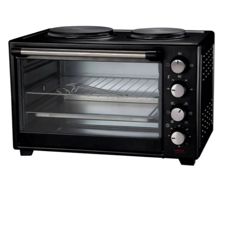 Horno Kanji He500013600rac 50 Litros Con 2 Anafes Color Negro