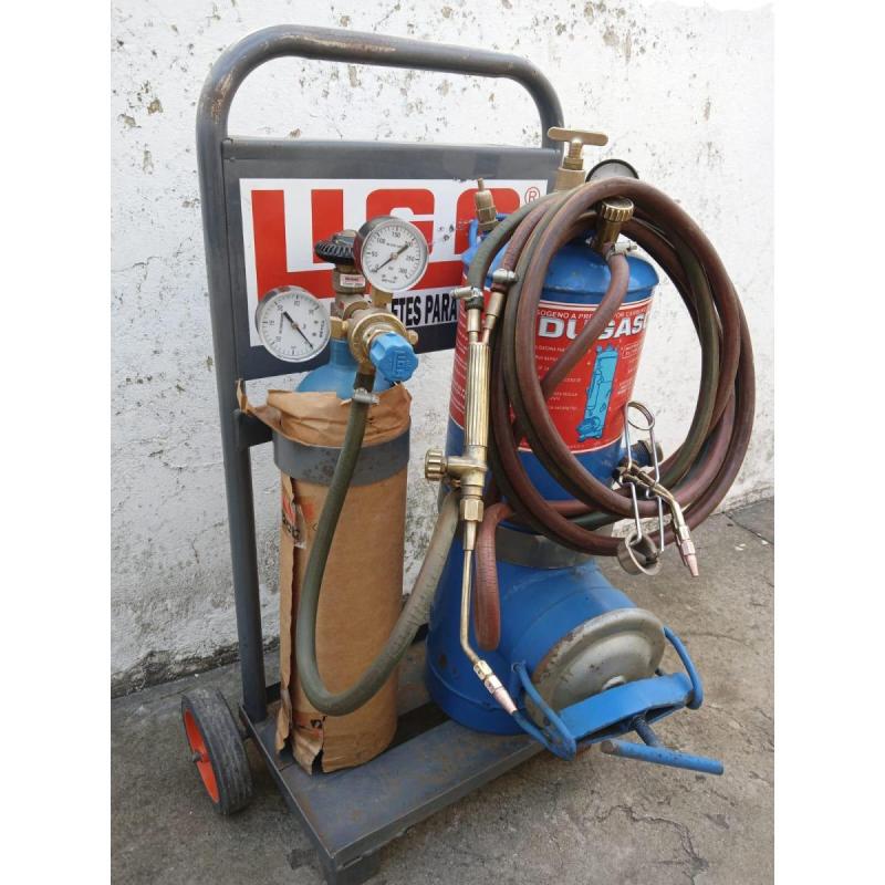 Soldadora autogena completa gasogeno y tanque de oxi marca liga. - 2