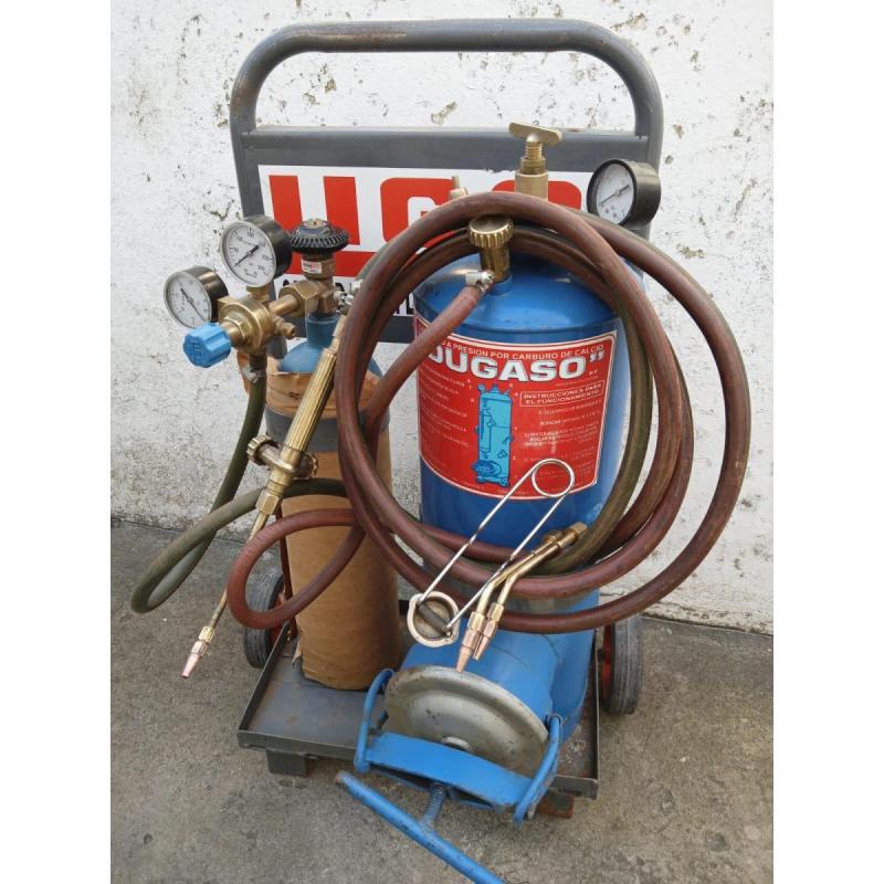 Soldadora autogena completa gasogeno y tanque de oxi marca liga. - 3
