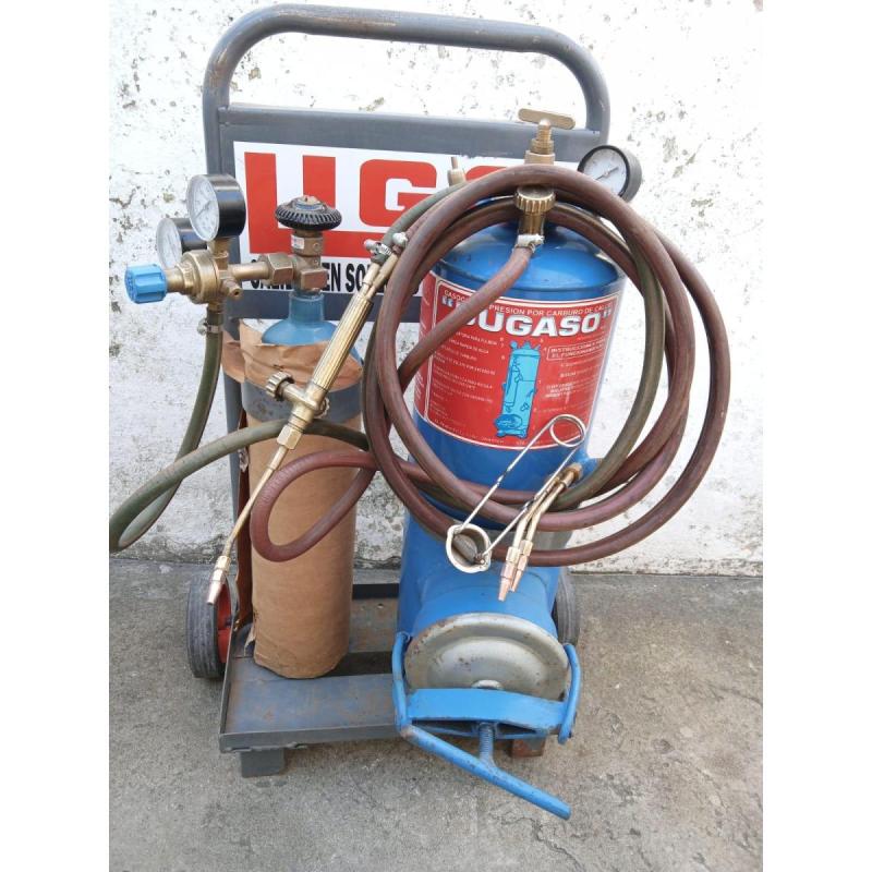 Soldadora autogena completa gasogeno y tanque de oxi marca liga. - 4