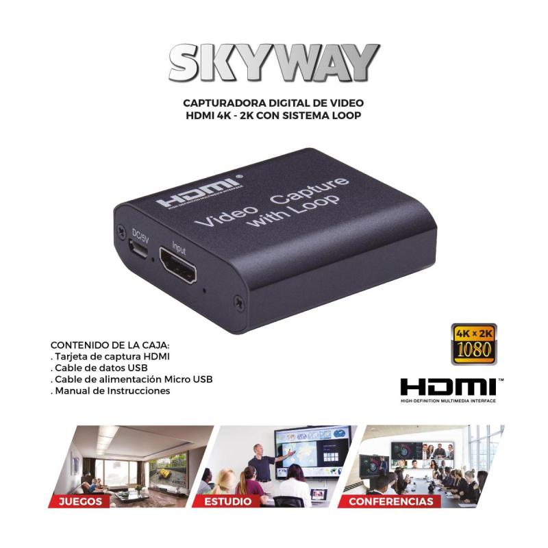 Capturadora de Video HDMI Digital 4K Loop – Modelo GM 6088 - 3/4