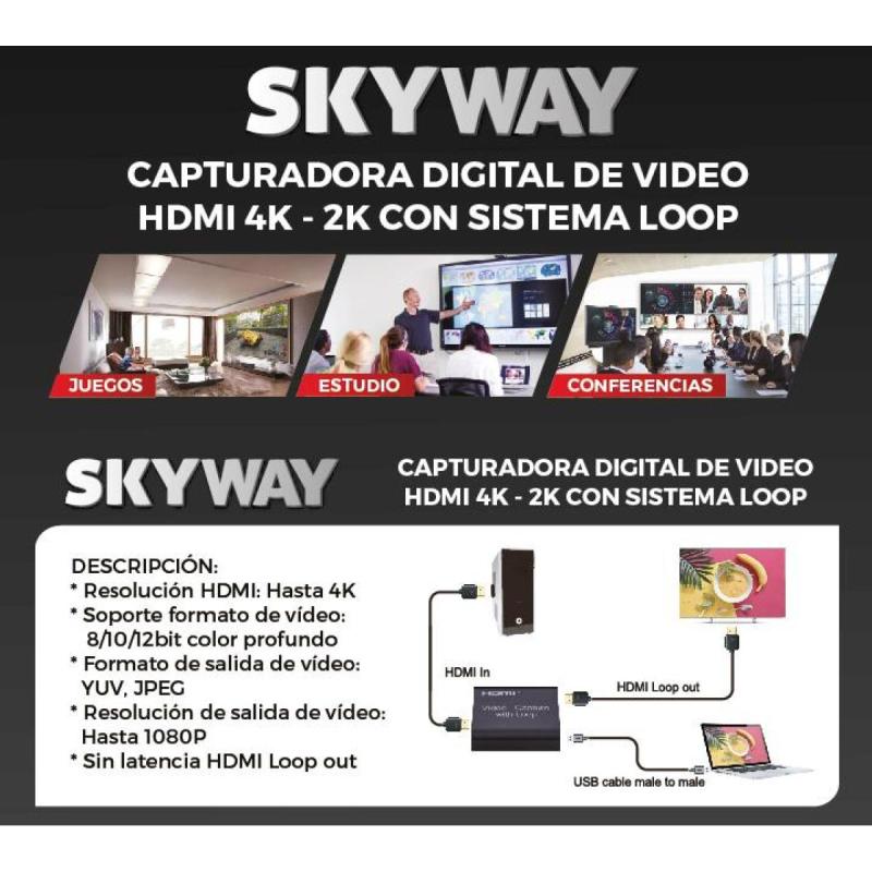 Capturadora de Video HDMI Digital 4K Loop – Modelo GM 6088 - 4/4
