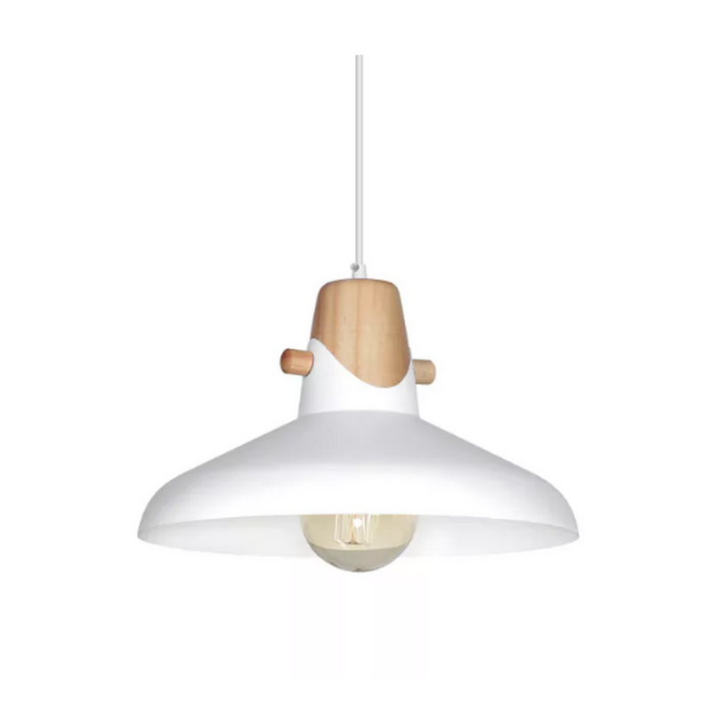 Lámpara de Techo Estocolmo 2: Colgante de Aluminio y Madera con Diseño Escandinavo