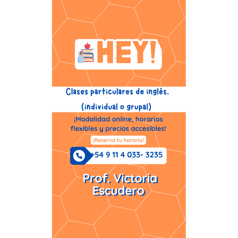 Profesora de Inglés Todos los Niveles - Adultos