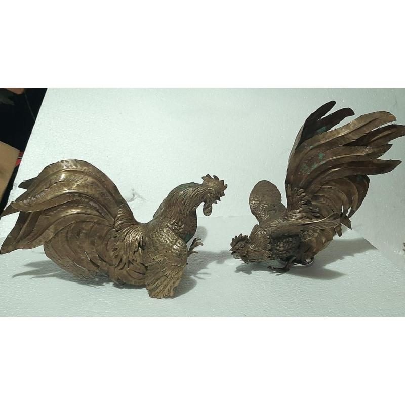 Gallos estatuillas de Bronce 30 cm