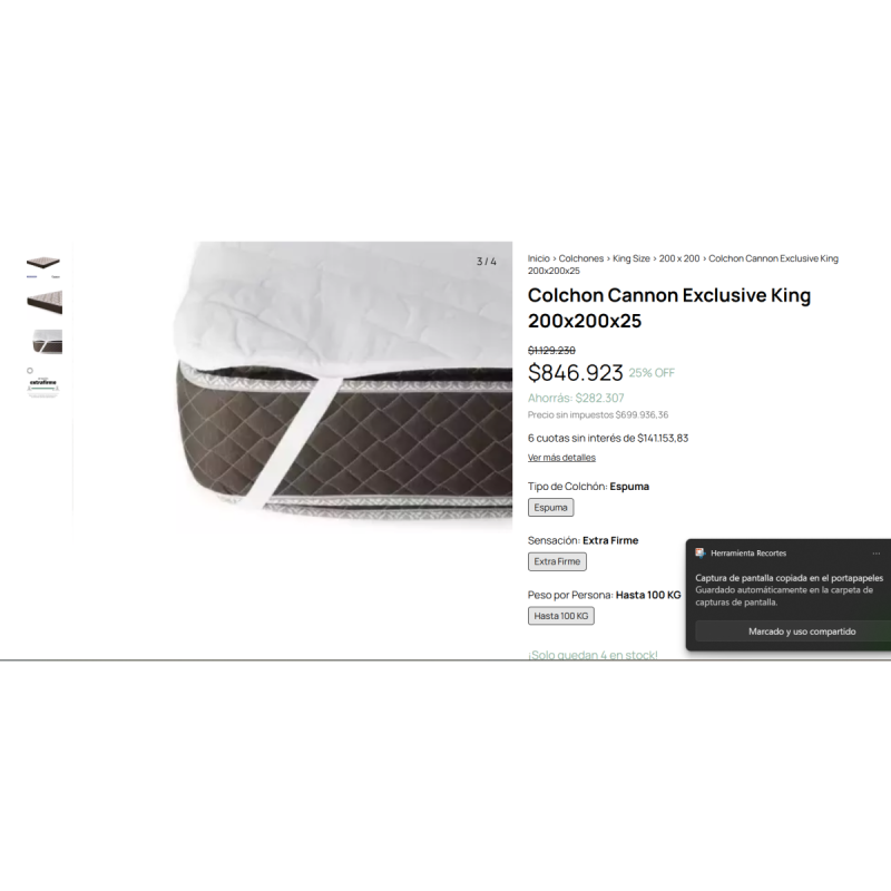 Colchón King Size Canon Exclusive - 20 días de uso