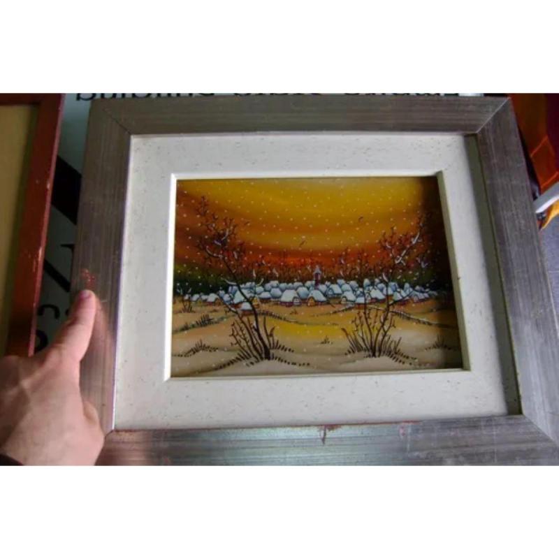 Cuadro Oleo Sobre Vidrio Branimir P.filipovic Naif. Croat (Usado)