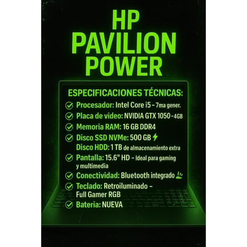 Hp Pavilion Power I5 gtx1050 16gb ram dos discos. - 5