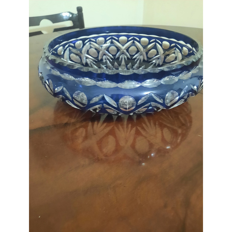 Centro de mesa de cristal de Murano azul