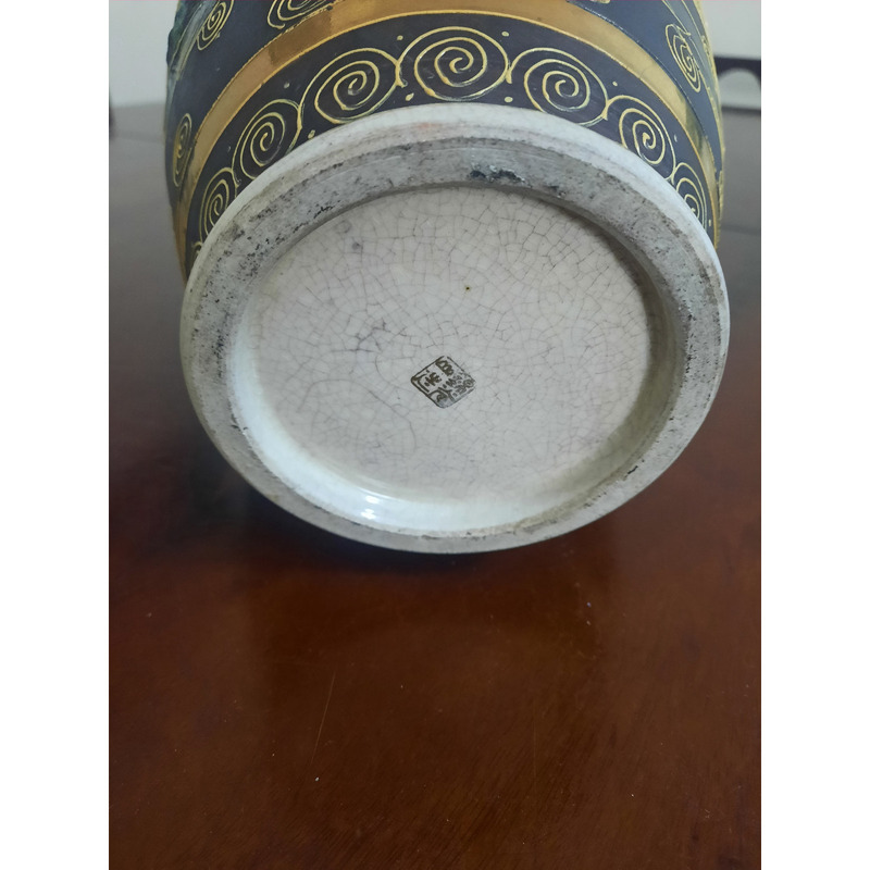 Jarrón Satsuma oriental muy antiguo pintado a mano