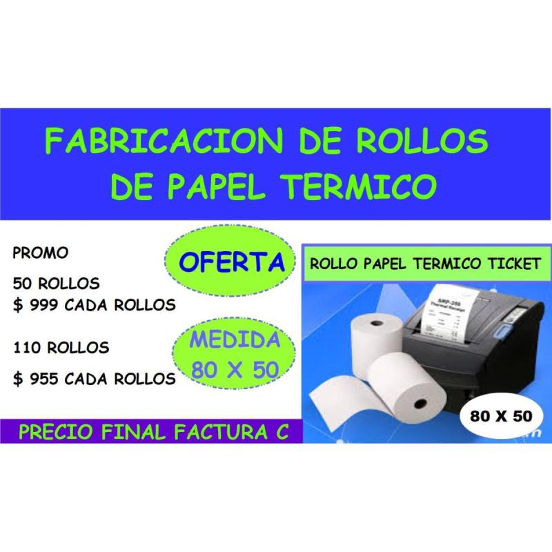 Rollos papel Tiket térmico 80x50 fabricación - 2